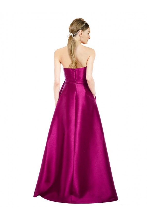 Sleeveless V-Neck Satin Merlot Long Prom Dress / Bridesmaid Dress Leicester