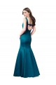 Sleeveless Bateau Neck Satin Peacock Blue Long Prom Dress / Bridesmaid Dress Leicester
