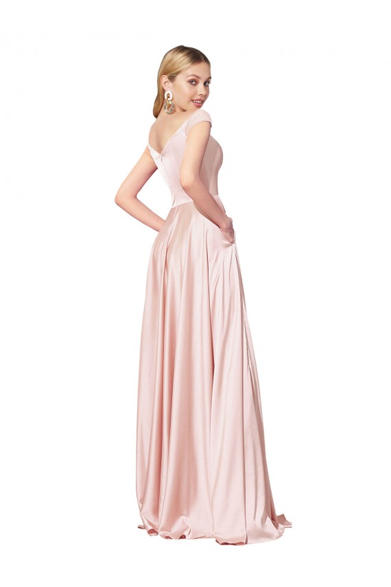 Sleeveless High Neck Satin Pink Long Formal Evening Gown / Prom Dress / Bridesmaid Dress Leicester
