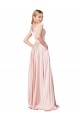 Sleeveless High Neck Satin Pink Long Formal Evening Gown / Prom Dress / Bridesmaid Dress Leicester