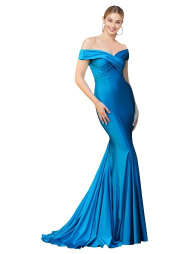 Sleeveless High Neck Satin Peacock Blue Long Formal Evening Gown / Prom Dress / Bridesmaid Dress Leicester