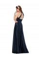 Sleeveless V-Neck Satin Dark Navy Long Formal Evening Gown / Prom Dress / Bridesmaid Dress Leicester