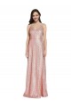 Sleeveless V-Neck Sequin Rose Gold Long Formal Evening Gown / Prom Dress / Bridesmaid Dress Leicester