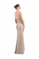 Sleeveless V-Neck Sequin & Sparkling Sequin Silver Long Formal Evening Gown / Prom Dress / Bridesmaid Dress Leicester