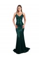 Sleeveless V-Neck Sequin Dark Green Mermaid Long Formal Evening Gown / Prom Dress / Bridesmaid Dress Leicester