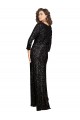 Long Sleeves V-Neck Sequin Black Long Formal Dress / Bridesmaid Dress Leicester