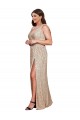 Sleeveless V-Neck Sequin Gold Long Black Tie Plus Size Evening Gown / Prom Dress / Bridesmaid Dress Leicester