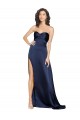 Sleeveless High Neck Silk like Satin Sapphire Long Formal Evening Gown / Prom Dress / Bridesmaid Dress Leicester