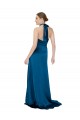 Sleeveless Halter Neck Silk like Satin Peacock Blue Long Formal Evening Gown / Prom Dress / Bridesmaid Dress Leicester