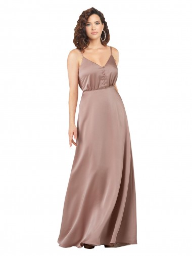 Sleeveless Sweetheart Silk like Satin Dusty Pink Long Formal Evening Gown / Bridesmaid Dress Leicester