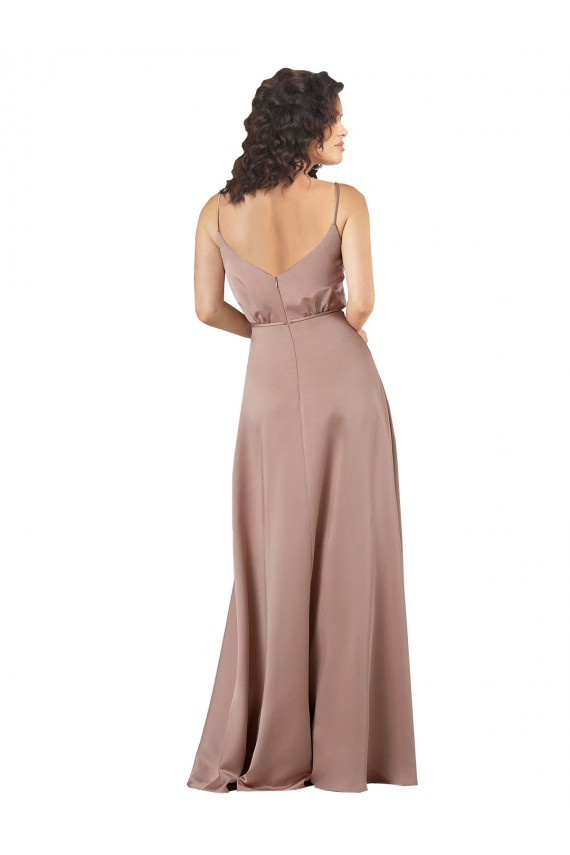 Sleeveless Sweetheart Silk like Satin Dusty Pink Long Formal Evening Gown / Bridesmaid Dress Leicester