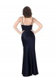 Sleeveless Cowl Neck Silk like Satin Dark Navy Long Black Tie Evening Gown / Prom Dress / Bridesmaid Dress Leicester