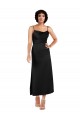 Sleeveless Cowl Neck Silk like Satin Black Tea Length Formal Evening Gown / Prom Dress / Bridesmaid Dress Leicester