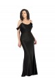 Sleeveless Off the Shoulder Silk like Satin Black Long Formal Dress / Bridesmaid Dress Leicester