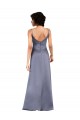 Sleeveless V-Neck Silk like Satin Black Column Long Formal Evening Gown / Prom Dress / Bridesmaid Dress Leicester