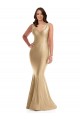 Sleeveless V-Neck Silk like Satin Soft Gold Long Formal Plus Size Evening Gown / Prom Dress / Bridesmaid Dress Leicester