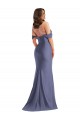 Sleeveless Off the Shoulder Silk like Satin French Blue Long Black Tie Plus Size Evening Gown / Prom Dress / Bridesmaid Dress Leicester