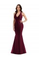 Sleeveless V-Neck Silk like Satin Burgundy Long Formal Plus Size Evening Gown / Prom Dress / Bridesmaid Dress Leicester