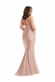 Sleeveless Halter Neck Silk like Satin Dusty Pink Long Formal Plus Size Evening Gown / Prom Dress / Bridesmaid Dress Leicester