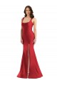 Sleeveless Square Neck Silk like Satin Red Long Formal Plus Size Evening Gown / Prom Dress / Bridesmaid Dress Leicester