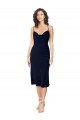 Sleeveless Cowl Neck Silk like Satin Dark Navy Midi Length Formal Evening Gown / Prom Dress / Bridesmaid Dress Leicester