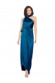Sleeveless High Neck Silk like Satin Peacock Blue Long Formal Evening Gown / Prom Dress / Bridesmaid Dress Leicester