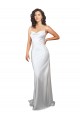 Sleeveless Cowl Neck Silk like Satin White Sweep Train Beach Wedding Dresses Leicester