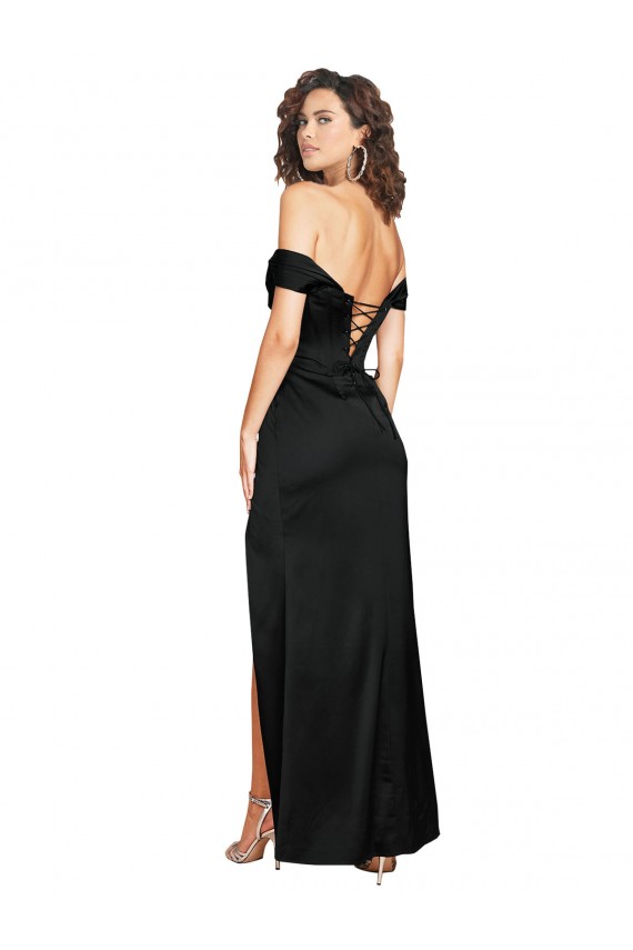 Sleeveless Sweetheart Silk like Satin Black Long Black Tie Evening Gown / Prom Dress / Bridesmaid Dress Leicester