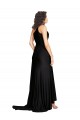 Sleeveless One Shoulder Silk like Satin Black Long Black Tie Evening Gown / Prom Dress / Bridesmaid Dress Leicester