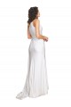 Sleeveless One Shoulder Silk like Satin White Long Wedding Dress Leicester