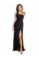 Sleeveless One Shoulder Silk like Satin Black Long Evening Dress / Bridesmaid Dress Leicester