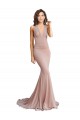 Sleeveless V-Neck Spandex Dusty Pink Long Formal Evening Gown / Prom Dress / Bridesmaid Dress Leicester