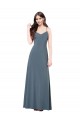 Sleeveless V-Neck Spandex Slate Grey Long Prom Dress / Bridesmaid Dress Leicester