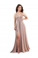 Sleeveless V-Neck Spandex Dusty Pink Long Black Tie Evening Gown / Prom Dress / Bridesmaid Dress Leicester