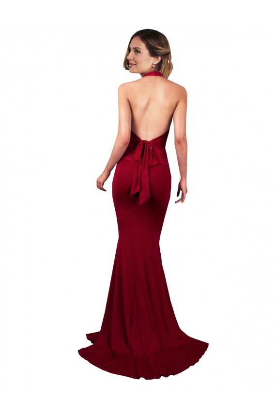 Sleeveless V-Neck Spandex Burgundy Long Formal Evening Gown / Prom Dress / Bridesmaid Dress Leicester