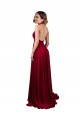 Sleeveless V-Neck Spandex Burgundy Long Black Tie Evening Gown / Prom Dress / Bridesmaid Dress Leicester
