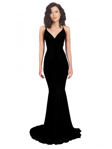 Sleeveless V-Neck Spandex Black Long Formal Evening Gown / Prom Dress / Bridesmaid Dress Leicester