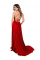 Sleeveless Square Neck Spandex & Lace Red Long Semi Formal Evening Dress / Prom Dress / Bridesmaid Dress Leicester
