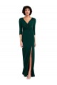 Long Sleeves V-Neck Spandex Dark Green Long Formal Evening Gown / Prom Dress / Bridesmaid Dress Leicester