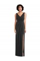 Sleeveless V-Neck Spandex Black Sheath Long Formal Evening Gown / Prom Dress / Bridesmaid Dress Leicester