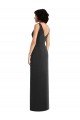Sleeveless V-Neck Spandex Black Sheath Long Formal Evening Gown / Prom Dress / Bridesmaid Dress Leicester