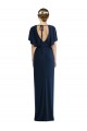 Short Sleeves Bateau Neck Spandex Dark Navy Long Semi Formal Evening Dress / Prom Dress / Bridesmaid Dress Leicester