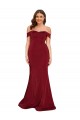 Sleeveless Off the Shoulder Spandex Burgundy Long Formal Plus Size Evening Gown / Prom Dress / Bridesmaid Dress Leicester