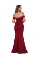Sleeveless Off the Shoulder Spandex Burgundy Long Formal Plus Size Evening Gown / Prom Dress / Bridesmaid Dress Leicester