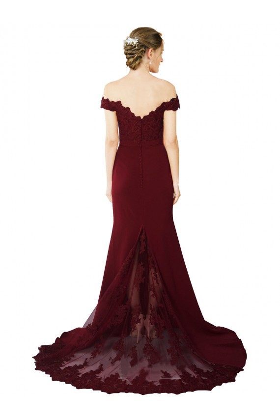 Sleeveless Sweetheart Stretch Crepe & Lace Burgundy Gold Sweep Train Formal Evening Gown / Prom Dress / Bridesmaid Dress Leicester