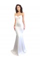 Sleeveless High Neck Stretch Crepe White Long Formal Evening Gown / Prom Dress / Bridesmaid Dress Leicester