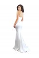 Sleeveless High Neck Stretch Crepe White Long Formal Evening Gown / Prom Dress / Bridesmaid Dress Leicester