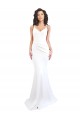 Sleeveless High Neck Stretch Crepe White Long Black Tie Evening Gown / Prom Dress / Bridesmaid Dress Leicester