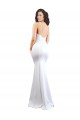 Sleeveless High Neck Stretch Crepe White Long Black Tie Evening Gown / Prom Dress / Bridesmaid Dress Leicester