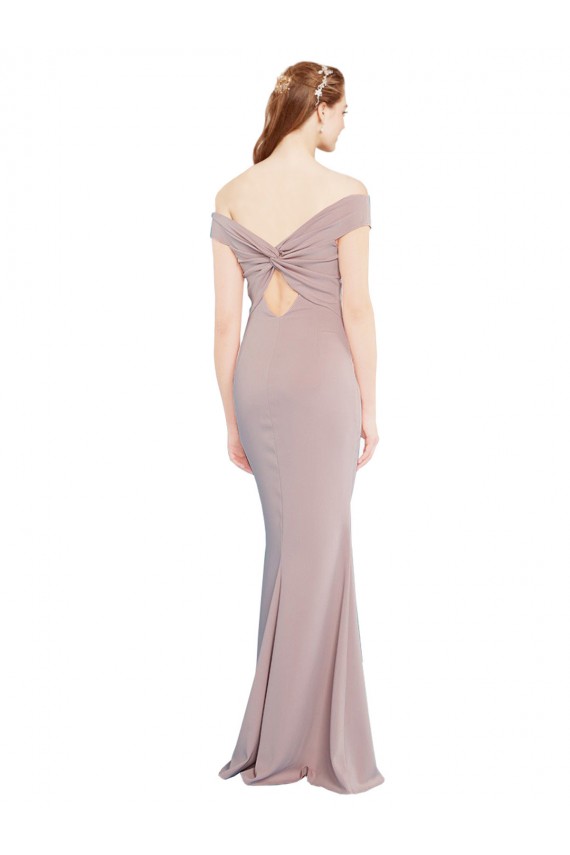 Sleeveless V-Neck Stretch Crepe Dusty Pink Long Formal Evening Gown / Prom Dress / Bridesmaid Dress Leicester